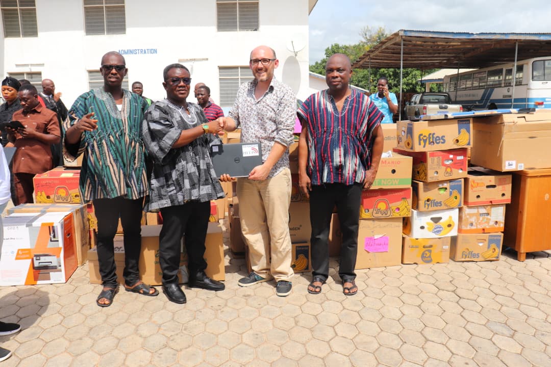 Edem Kofi Kpotosu, German NGO donate ICT equipment and learning materials to Ho schools